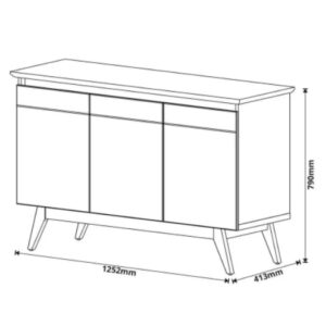 BUFFET CLASSIC 3P OFF WHITE/NATURE 1.25M - Imagem 3