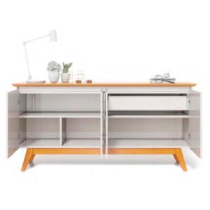 BUFFET CLASSIC 4P 1.6 S/ ESPELHO OFF WHITE/NATURE 1.60M - Imagem 3