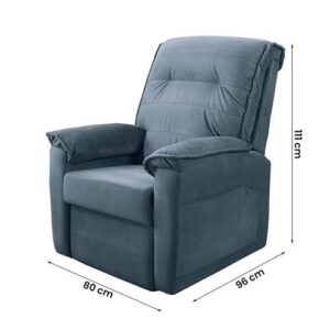 POLTRONA GIYAN RECLINAVEL 80 PE PLASTICO - VELUDO PARIS GRAFITE PLASTICO (FERRARI) - Imagem 4