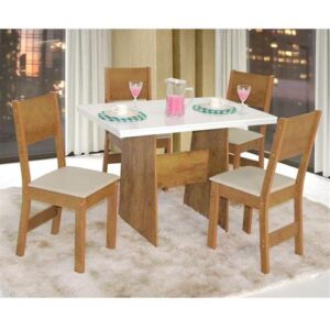 MESA RET DESTAK 4 CAD NOBRE FOSCO - ASGARD BEGE FREIJO / OFF WHITE (SAO CARLOS) - Imagem 3