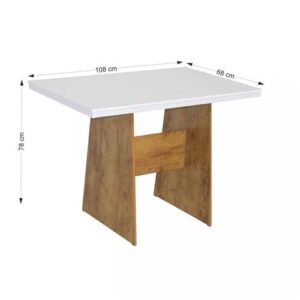 MESA RET DESTAK 4 CAD NOBRE FOSCO - ASGARD BEGE FREIJO / OFF WHITE (SAO CARLOS) - Imagem 2