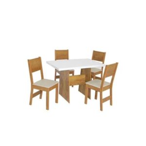 MESA RET DESTAK 4 CAD NOBRE FOSCO - ASGARD BEGE FREIJO / OFF WHITE (SAO CARLOS) - Imagem 1
