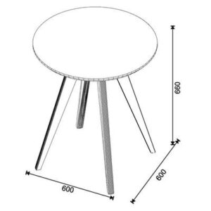 MESA CLASSIC LATERAL REDONDA OFF WHITE - (IMCAL) - Imagem 2