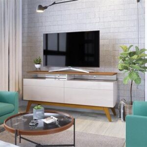 RACK CLASSIC MAIS 2G 1.4 OFF WHITE/NATURE 1.40MT (IMCAL) - Imagem 3