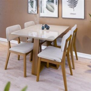 MESA WOOD 1.2 RETANGULAR OFF WHITE NATURE (IMCAL) - Imagem 3