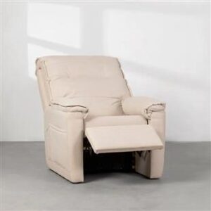 POLTRONA GIYAN RECLINAVEL 80 PE PLASTICO - VELUDO PARIS BEGE CLARO PLASTICO (FERRARI) - Imagem 2