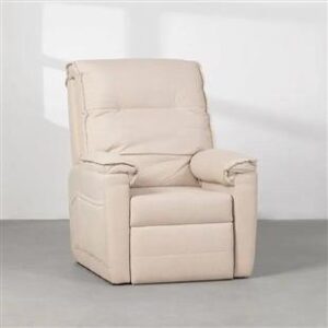 POLTRONA GIYAN RECLINAVEL 80 PE PLASTICO - VELUDO PARIS BEGE CLARO PLASTICO (FERRARI) - Imagem 1