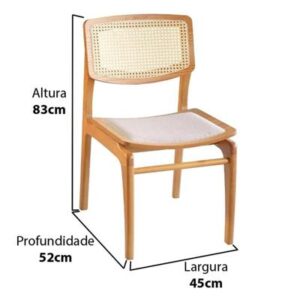 CADEIRA PEROLA COM TELA - TEC. 244 B CINAMOMO CLARO TELA SINTETICA (RAFANA) - Imagem 3