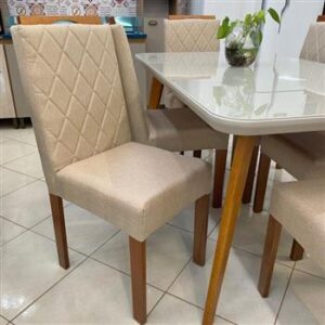 CADEIRA PARIS BORDADA TECIDO:LINHO BEGE COD 1309 C/ PUXADOR UNIDADE (SPAZZIO)) - Imagem 3