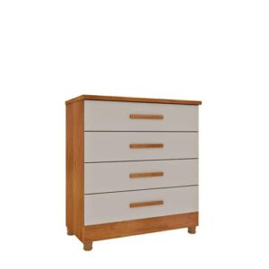 COMODA 4 GAV SUECIA C/4 PES - CINAMOMO/OFF WHITE (TCIL) - Imagem 1