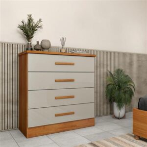 COMODA 4 GAV SUECIA C/4 PES - CINAMOMO/OFF WHITE (TCIL) - Imagem 3
