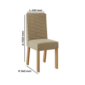 MESA SALA NATALI 1.60 + 6 CADEIRAS CORAL NEW C/PES MDF (TUBOARTE) - Imagem 2