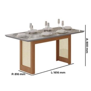 MESA SALA NATALI 1.60 + 6 CADEIRAS CORAL NEW C/PES MDF (TUBOARTE) - Imagem 3